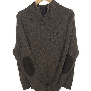 Chaps Brown Elbow Patch Knit Pullover Sweater L